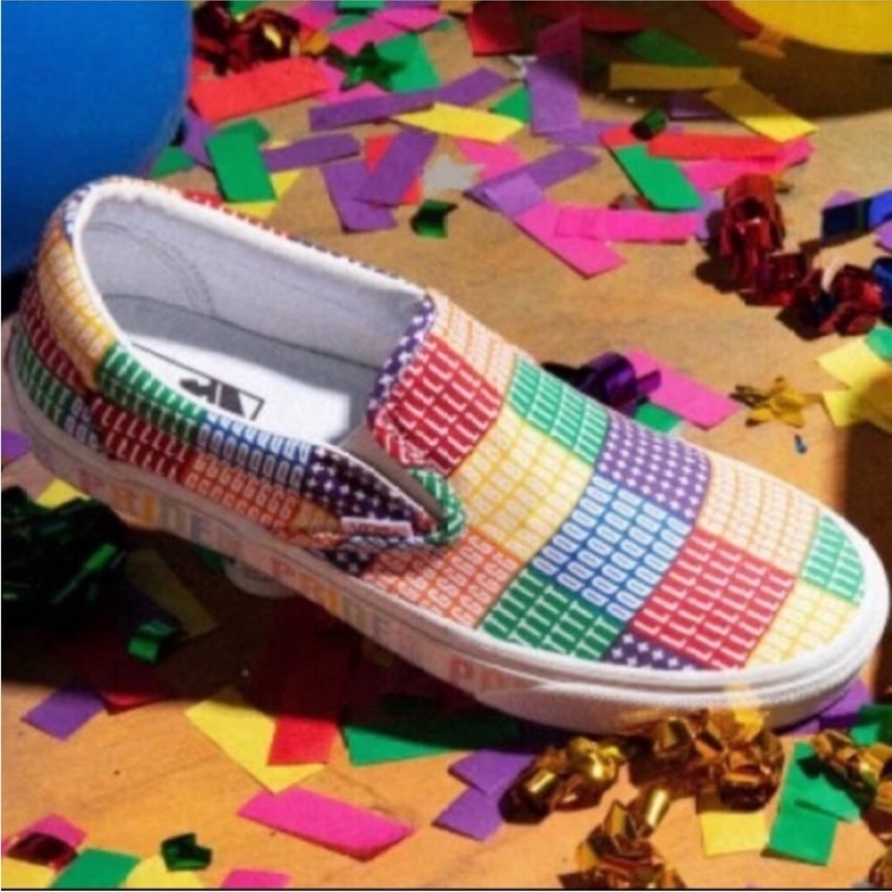 Van's Rainbow Pride Slip on Shoes New with Tags Gorgeous! LQBTQ+ MultiHP - Picture 10 of 15